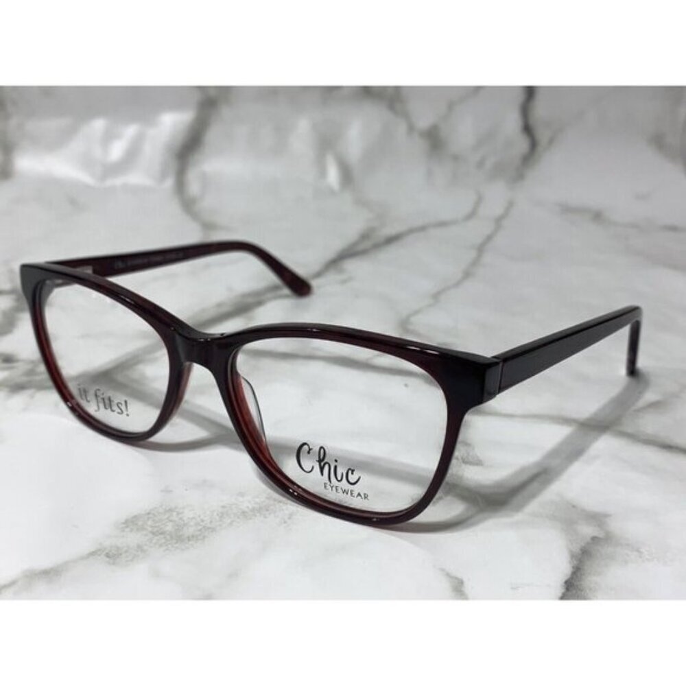 CHIC EYEWARE ASHLEY 57-17-145 WINE RED Plastic Glasses Frames